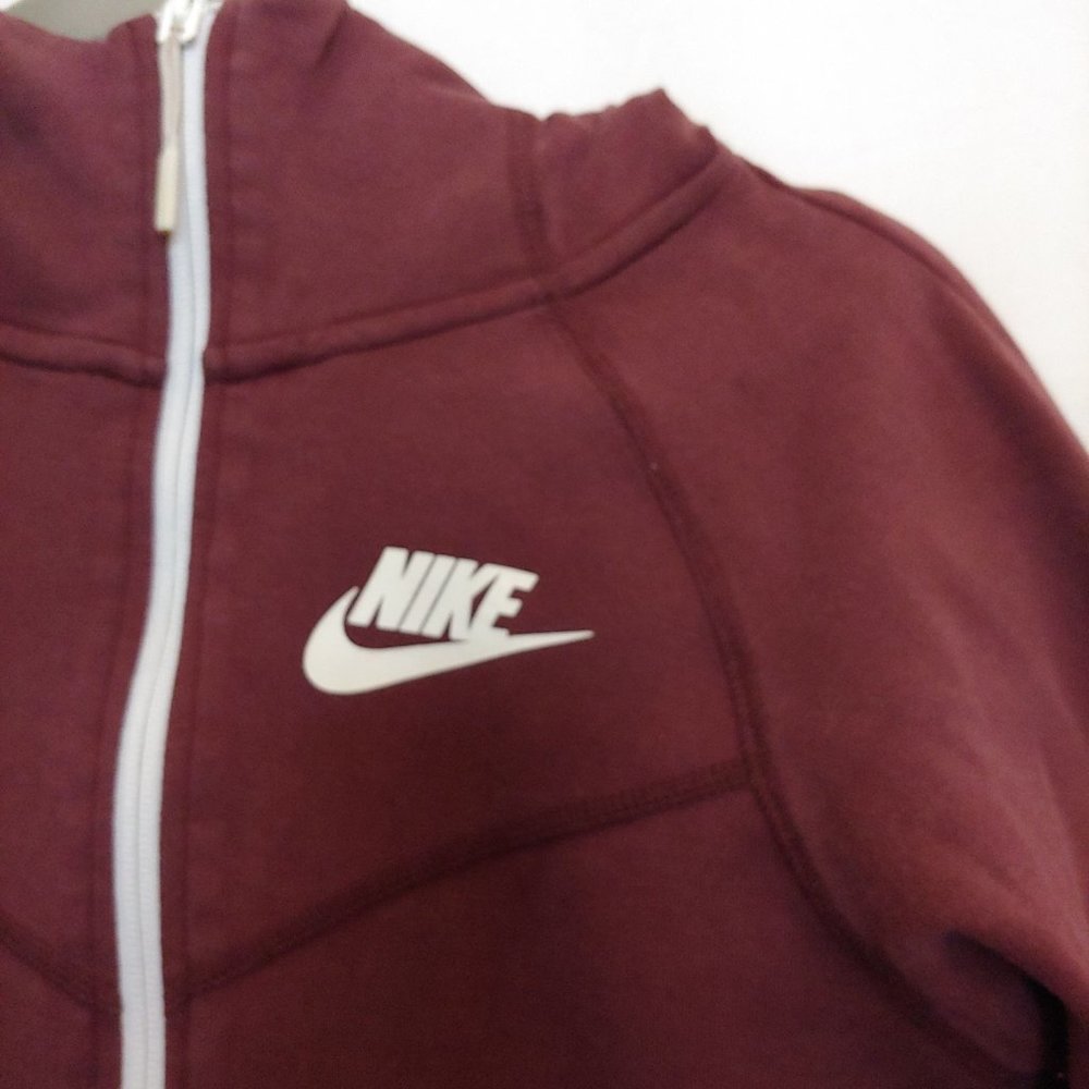 Nike womens fleece Windrunner full zip hoodie in plum 930759-652 XS - Picture 4 of 16